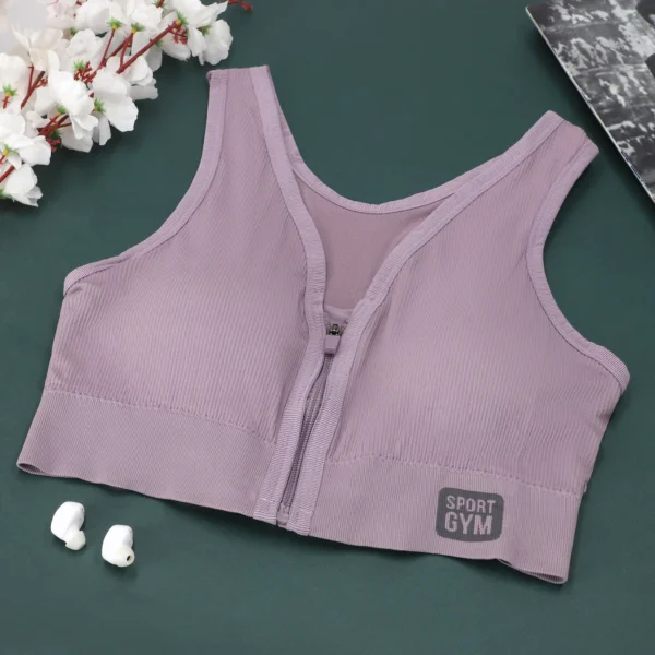 Front Zip PushUp Bra - Sports Bra - Image 3