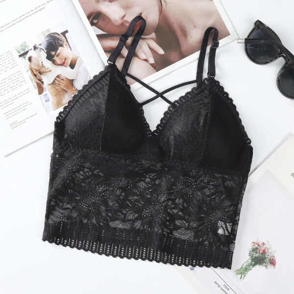 Floral Lace Longline Bralette - Image 3