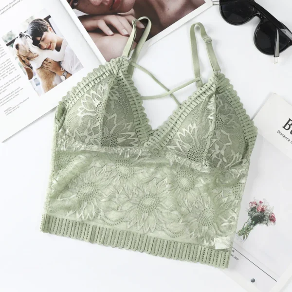 Floral Lace Longline Bralette - Image 6