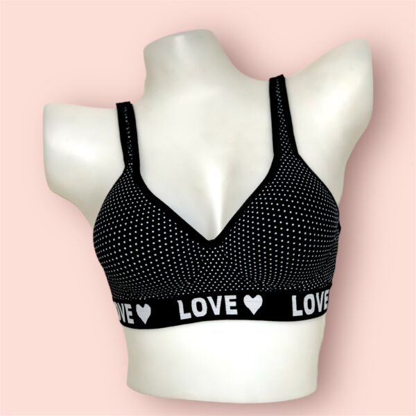 Love Dotted Sports Padded Bra Non Wired