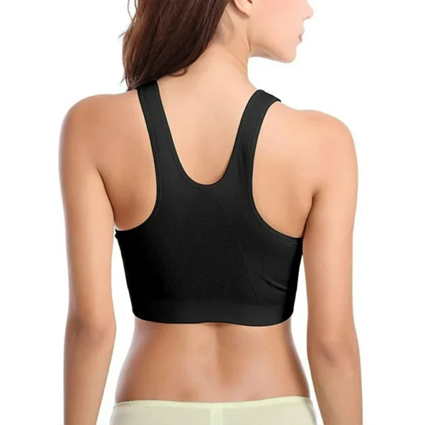 Women Zip Front Closure Sports Bra Push Up Wirefree Yoga Bras Gym Workout Yoga Bra - Image 3