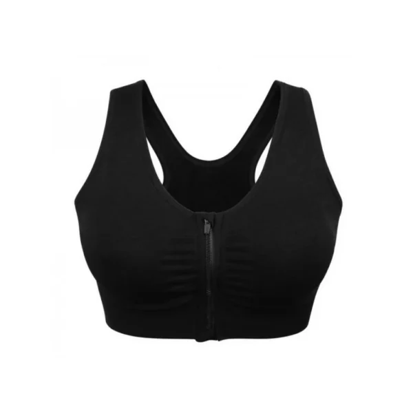 Women Zip Front Closure Sports Bra Push Up Wirefree Yoga Bras Gym Workout Yoga Bra