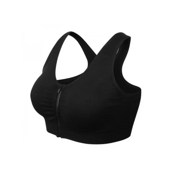 Women Zip Front Closure Sports Bra Push Up Wirefree Yoga Bras Gym Workout Yoga Bra - Image 4